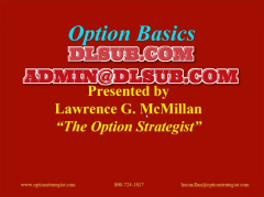 Larry McMillan Home Study Course Novice Seminar optionstrategist.com